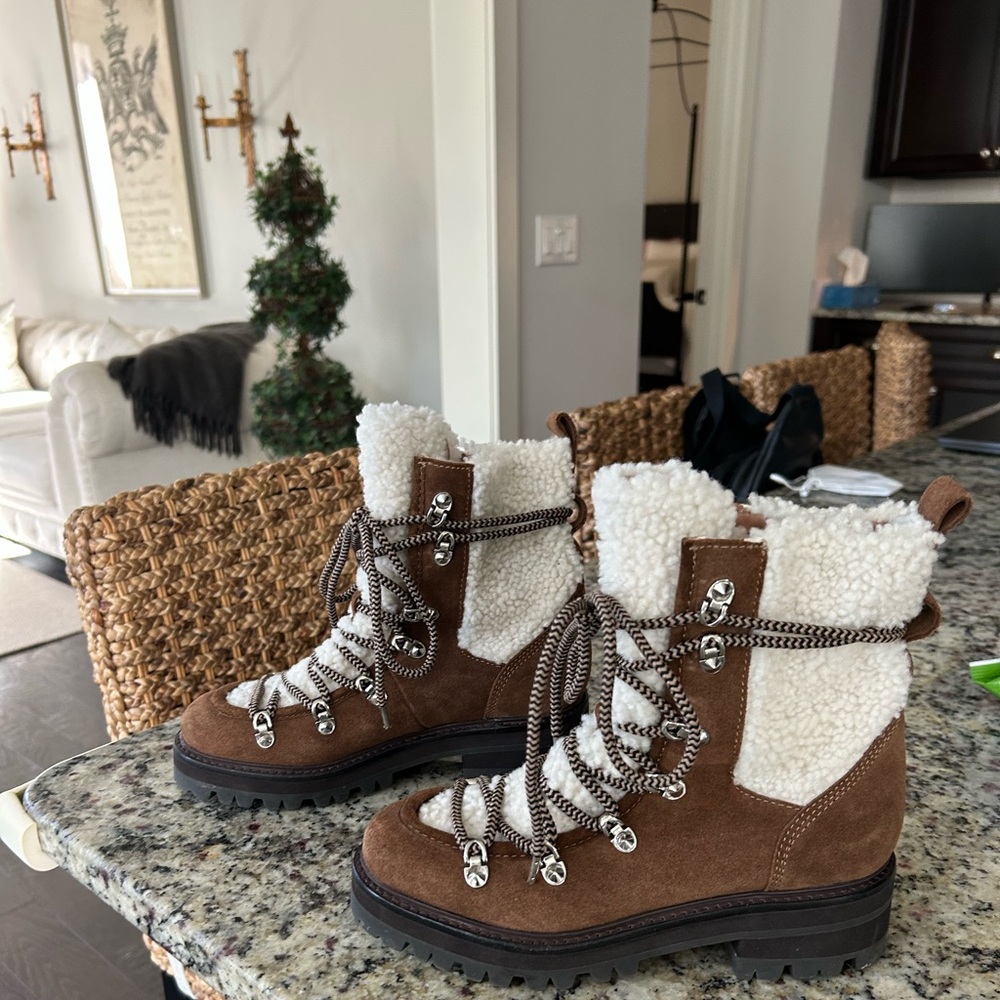 Sigerson Morrison suede and shearling boot, size 36 Like New! Only used 3 times.
